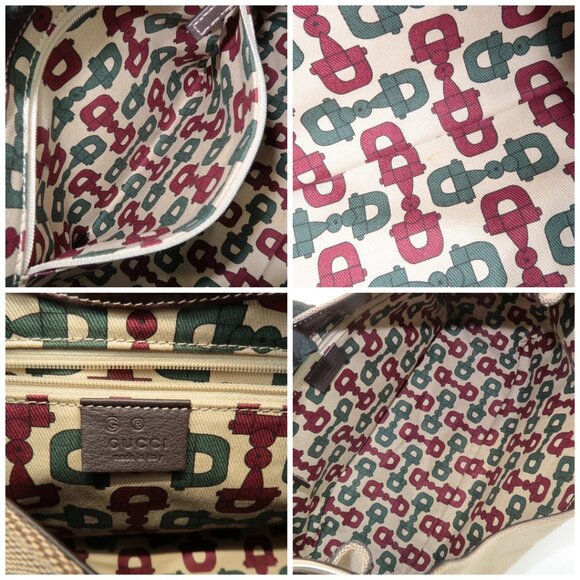 Authentic GUCCI Canvas Leather Shoulder Bag Beige Brown - Picture 15 of 16